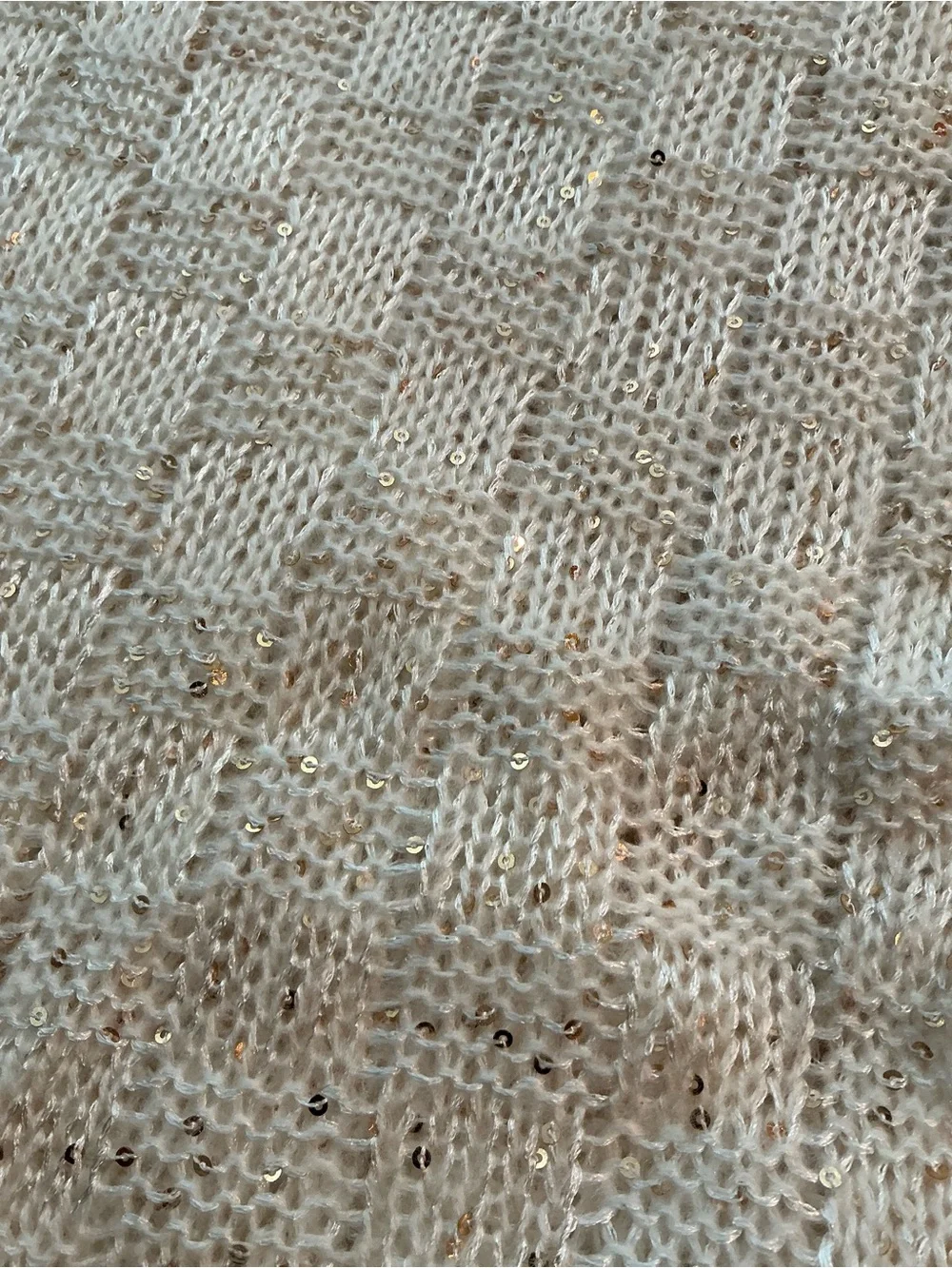 Covington Cream Knit Scarf with Subtle Sequins